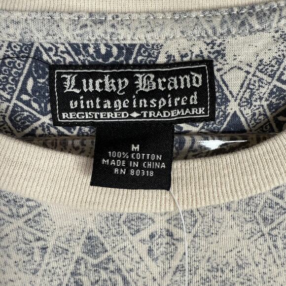 NWT LUCKY BRAND Mens Size M Skull Y2K Style Biker Rocker Elder Emo Graphic Tee - Picture 7 of 8